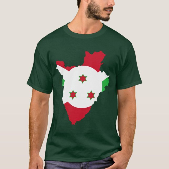 Burundi Flag Map T-Shirt (Front)