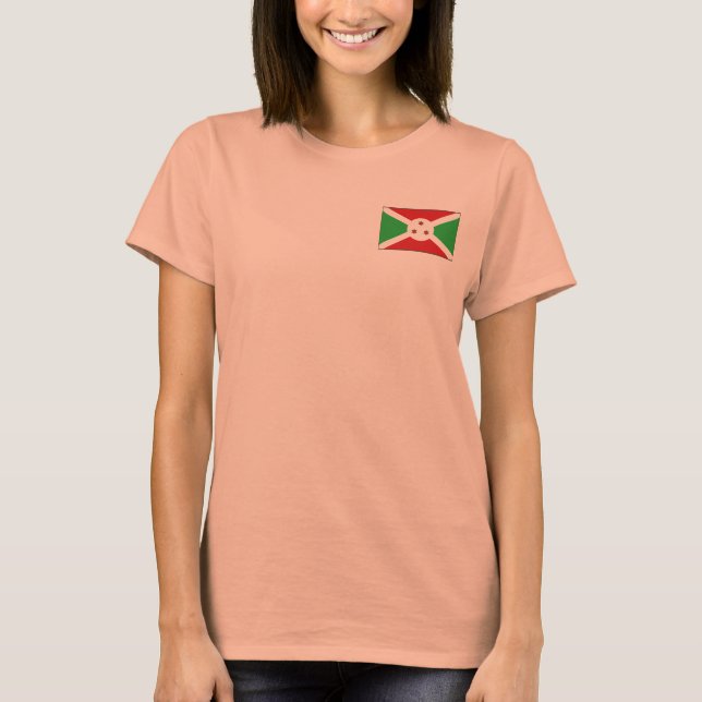 Burundi Flag + Map T-Shirt (Front)