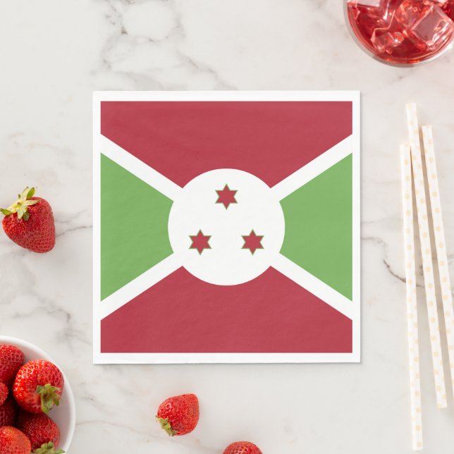 Burundi flag napkins (Insitu)