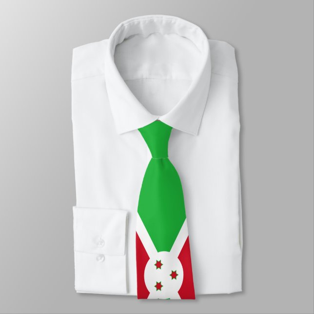 Burundi Flag Neck Tie (Tied)