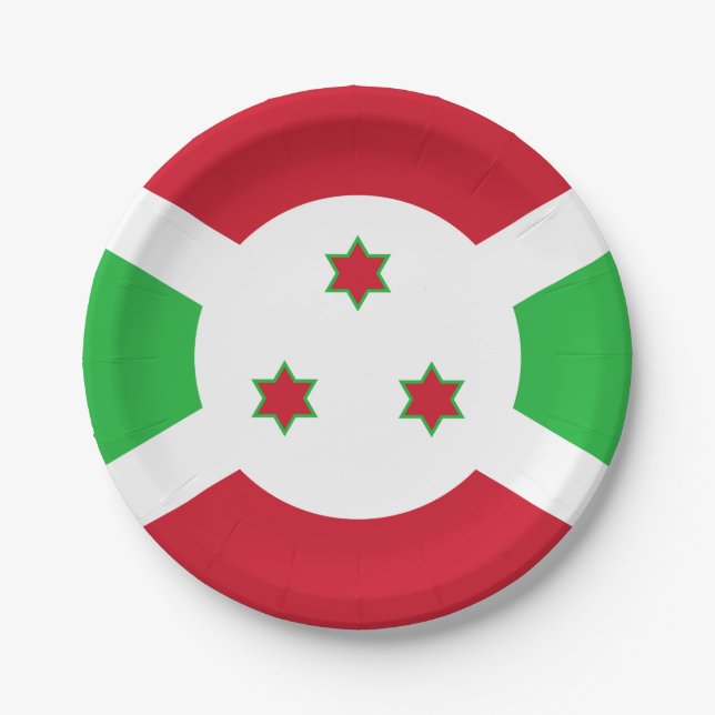 Burundi Flag Paper Plates (Front)