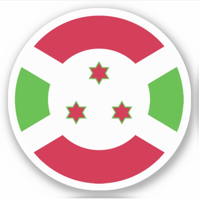 Burundi Flag Round Sticker (Front)