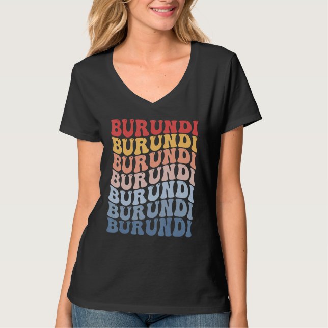 Burundi Groovy Retro Burundian T-Shirt (Front)