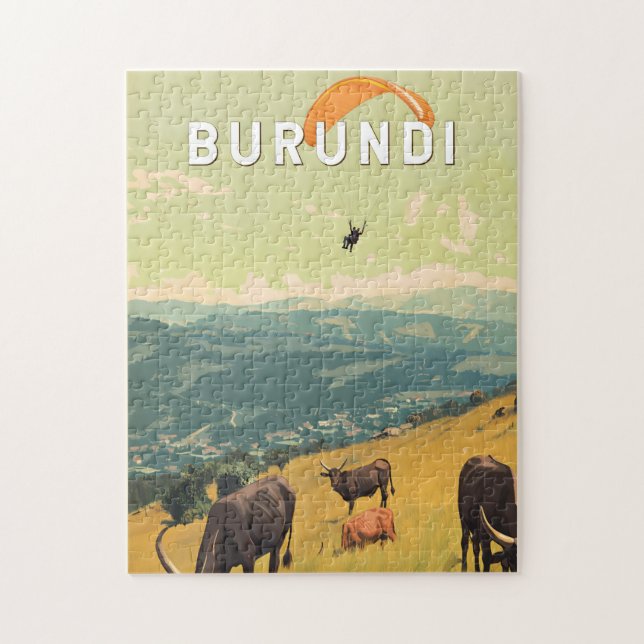 Burundi Illustration Travel Art Vintage Jigsaw Puzzle (Vertical)
