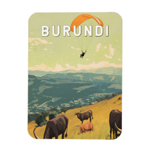 Burundi Illustration Travel Art Vintage Magnet