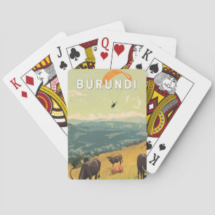 Burundi Illustration Travel Art Vintage Poker Cards