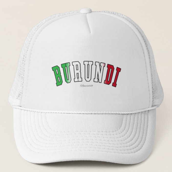 Burundi in National Flag Colors Trucker Hat