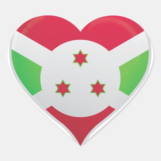 Burundi love flag pride heart sticker (Front)