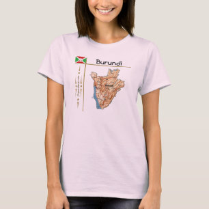 Burundi Map + Flag + Title T-Shirt