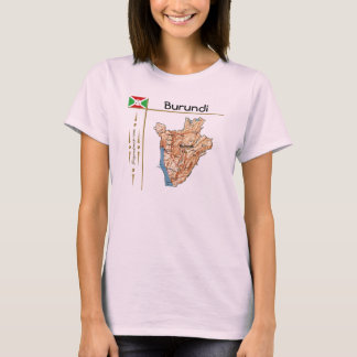 Burundi Map + Flag + Title T-Shirt