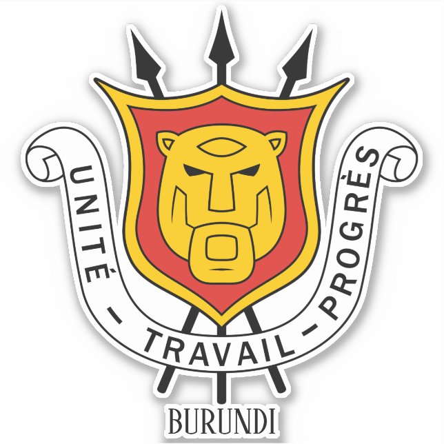 Burundi National Coat Of Arms Patriotic Sticker (Front)