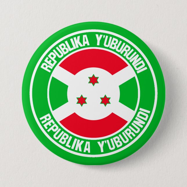 Burundi Round Emblem Button (Front)