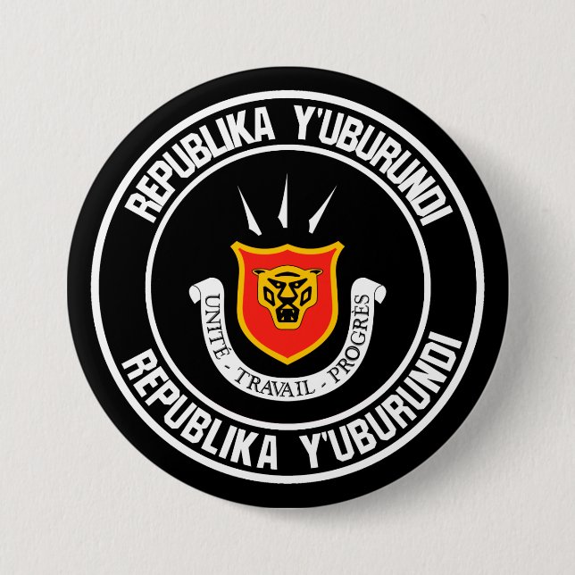 Burundi Round Emblem Button (Front)