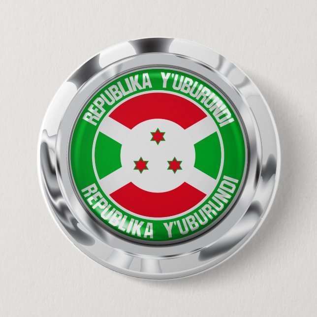 Burundi Round Emblem Button (Front)