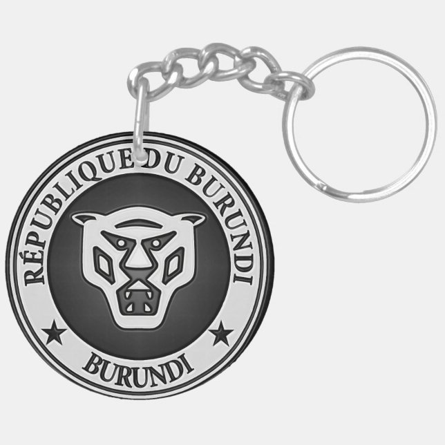 Burundi Round Emblem Keychain (Back Right)