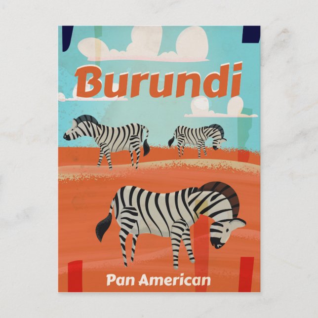 Burundi vintage travel poster postcard (Front)