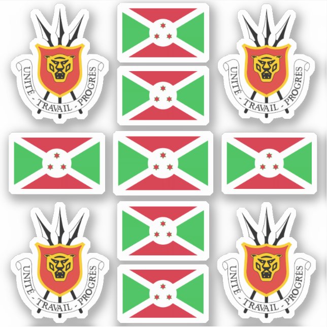 Burundian national symbols /Coat of arms and flag Sticker (Front)