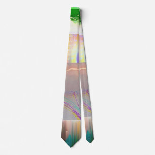 Bus 1521 Abstract Glitch Art Cyberpunk Grid Neck Tie