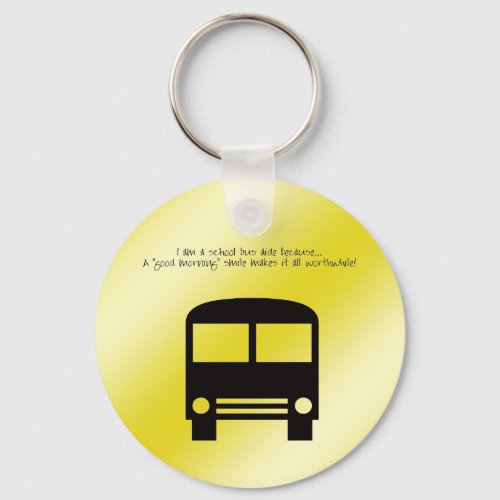 Bus Aide A Good Morning Smile Black Bus Keychain