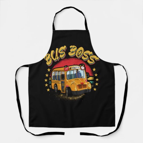 Bus Boss Funny School Bus Driver Transit Worker Dr Apron