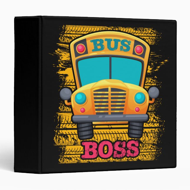 Bus Boss - School Bus Driver Appreciation 3 Ring Binder (Front/Spine)