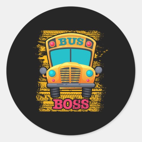 Bus Boss _ School Bus Driver Appreciation Classic Round Sticker