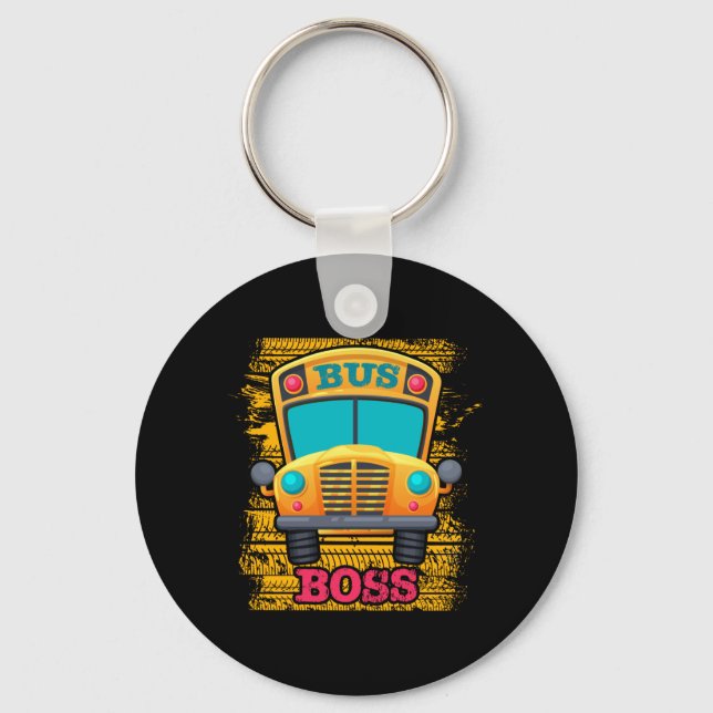 Bus Boss - School Bus Driver Appreciation Keychain (Front)