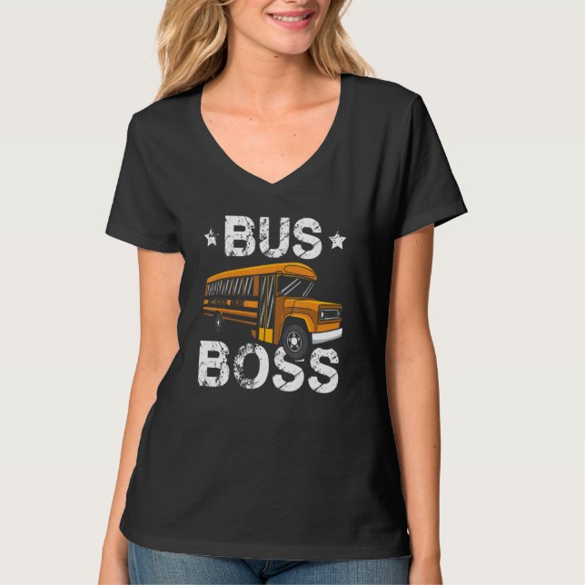 Bus Boss School Bus Driver Passenger Student Bus D T-Shirt (Front)