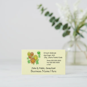 Bus. Card - 3D daisies - two sided