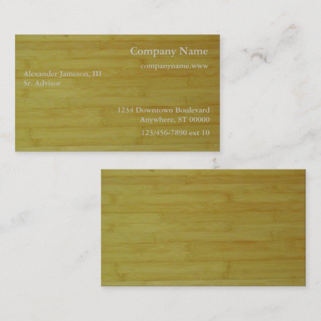 Bus. Card - Bamboo Boards (Front/Back)