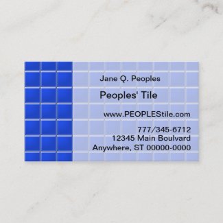 Bus. Card - Blue Mosaic Tiles