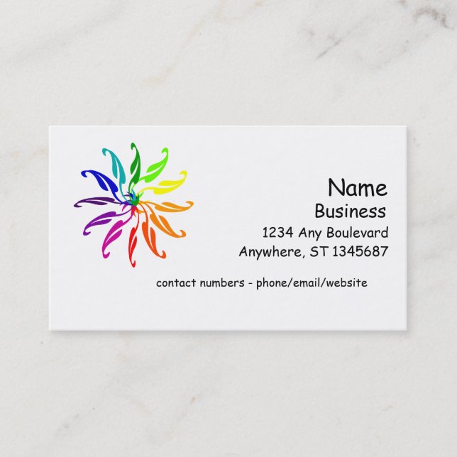 Bus. Card - Color wheel leaves (Front)