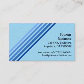 Bus. Card - Five Diagonal Blue Lines