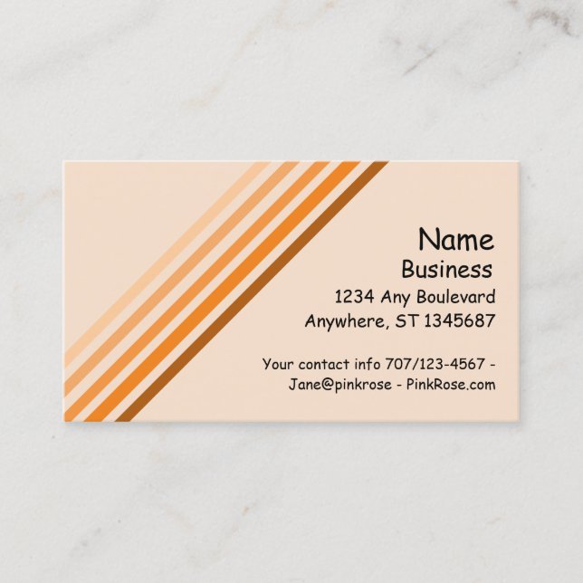 Bus. Card - Five Diagonal Orange Lines (Front)