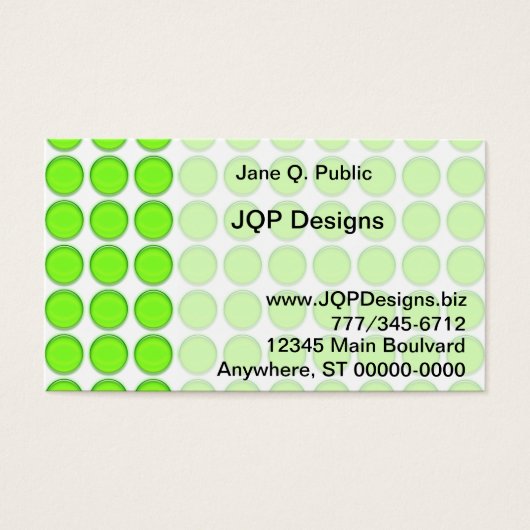 Bus. Card - Green Dots (Front)