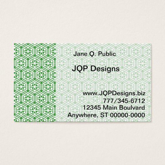 Bus. Card - Green Hexagon Pattern (Front)