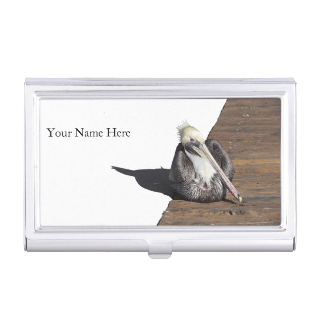 Bus. Card Holder - Resting Pelican (Front)