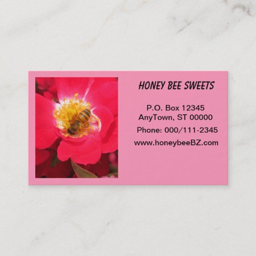Bus Card _ Honey Bee on Pink Flower