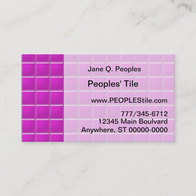 Bus. Card - Magenta Mosaic Tiles (Front)