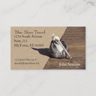 Bus. Card - Pelican on Pier