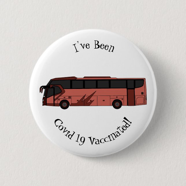 Bus cartoon illustration button (Front)