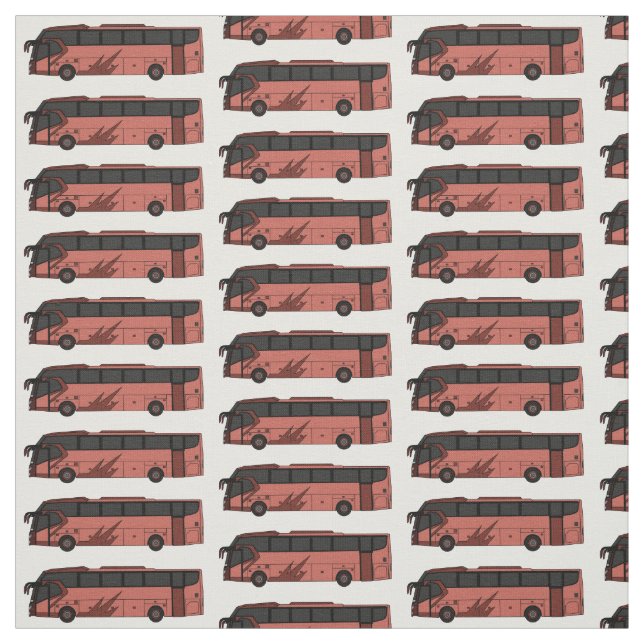 Bus cartoon illustration fabric (Swatch)