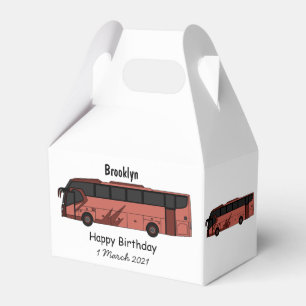 Bus cartoon illustration favor boxes