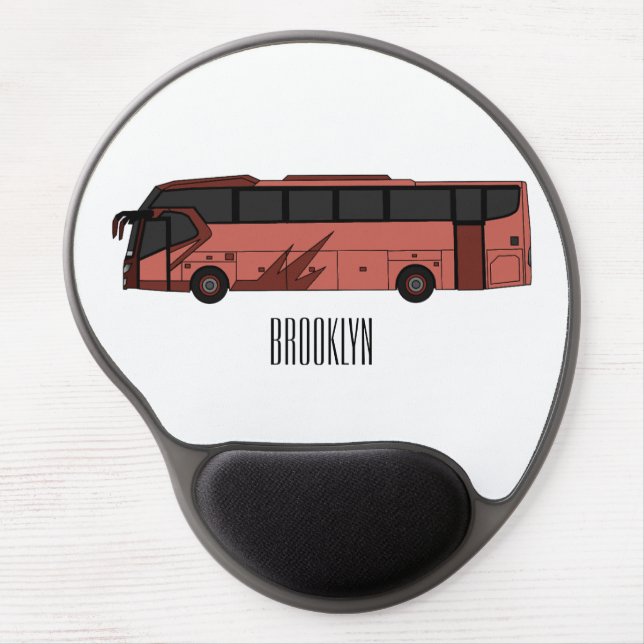 Bus cartoon illustration gel mouse pad (Front)