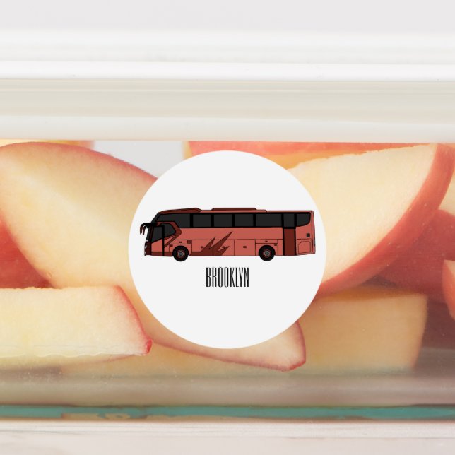 Bus cartoon illustration labels (Affixed)