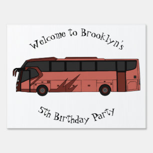 Bus cartoon illustration sign
