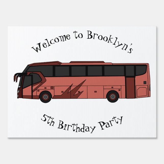 Bus cartoon illustration sign (Front)