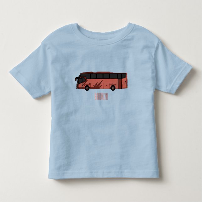 Bus cartoon illustration toddler t-shirt (Front)
