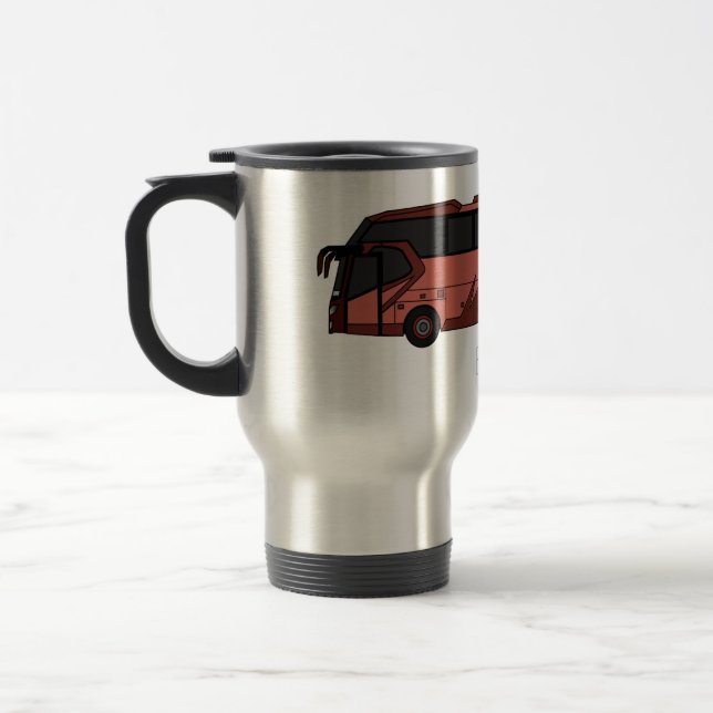 Bus cartoon illustration travel mug (Left)