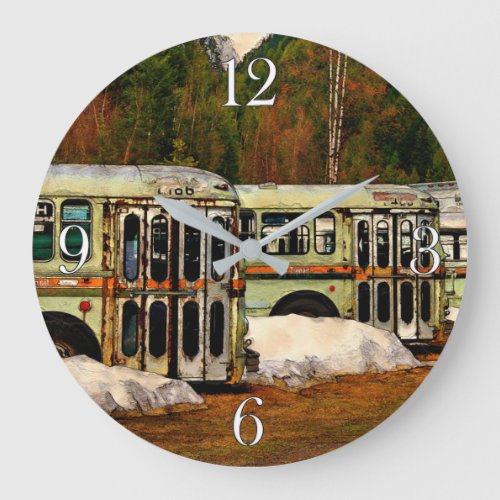 Bus Cemetery Large Clock